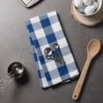 thumbnail image 5 of CC Home Furnishings Buffalo Check Cotton Kitchen Dish Towels - 30" - Nautical Blue and White - Set, 5 of 7