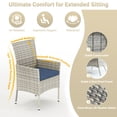 thumbnail image 4 of Muphyers 10 Piece Patio Dining Sets for 8 Comfortable Ergonomic Seats Durable Rattan Glass Top Patio Table and Chair Set Removable Cushions Conversation Sets for Home Patio Garden Kitchen,Navy Blue, 4 of 7