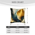 thumbnail image 4 of Haiem Golden Blue Leaf Design Print Velvet Soft Solid Decorative Square Throw Pillow Covers Set with Elegant Piping Christmas Cushion Case for Sofa Bedroom Car-16"x16", 4 of 8