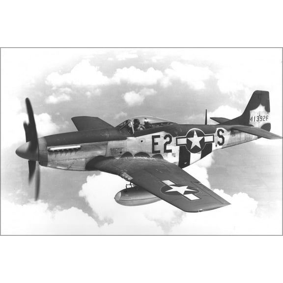 24"x36" Gallery Poster, 375th Fighter Squadron North American P 51D 5 NA Mustang 44 13926