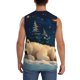 thumbnail image 4 of Fotbe Starry Sky Sleep White Bear Men's Camiseta sin Mangas Estampada para Hombres, Playera Casual para Gimnasio, Entrenamiento, Playa-X-Large, 4 of 7
