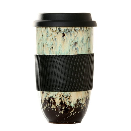 

Ceramics Reusable Coffee Cup Ceramic Travel Coffee Mug Portable To-go Coffee Mug Brown