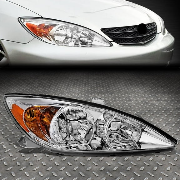 NUVISION for 02-04 Toyota Camry Passenger Right Side Chrome Housing OE Style Headlight