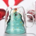 thumbnail image 4 of Christmas Coffee Mugs Holiday Cups  Double Wall Glass Tableware with Lid and Handle  Tree Snowflake Glassware for Tea  Milk  Beverage  Juice, 4 of 9