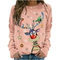 thumbnail image 2 of 2023 Chandail en Molleton de Noël pour Femmes en Liquidation Hiver Aguichant Col Rond Imprimé Manches Longues Blouse Régulière, 2 of 6