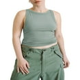 thumbnail image 3 of PENGXIANG Women‘s Autumn Slim Vest  Solid Color Knitting Ribbed Irregular Backless Cropped Tank Tops, 3 of 7