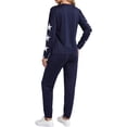 thumbnail image 4 of oyyn Fashion Women 2 Piece Set Outfits Casual Pullover and Pants Jogger Tracksuit Blue Female Long Sleeve Activewear Set L, 4 of 7