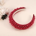 thumbnail image 5 of Unique Bargains Pearls Padded Headband Sponge Wide Brim Headband Women Hairband Red, 5 of 7