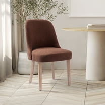 WestinTrends Genevieve Mid-Century Modern Curveback Boucle Dining chair set, Rust Orange