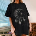 thumbnail image 2 of Viikei Women's Plus Size Short Sleeve Oversized O-Neck Sun Moon Print T-Shirt, 2 of 8