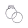 thumbnail image 3 of 1.50 Carat (Ctw) Princess Cut Diamond Engagement Ring & Wedding Band Set 10K White Gold for Women, 3 of 6