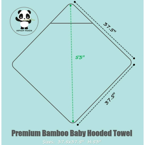 HIPHOP PANDA X Large Bamboo Bath Towel for Toddler and Kids Hooded Bath Towels with Ears for Babies Super Absorbent Perfect 1 6 Year White 37.5 x 37.5 Inch Walmart