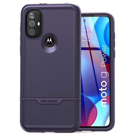 Encased Rebel Series for Moto G Power 2022 Case, Protective Full Body Cover (Motorola G Power 2022 ONLY) Purple