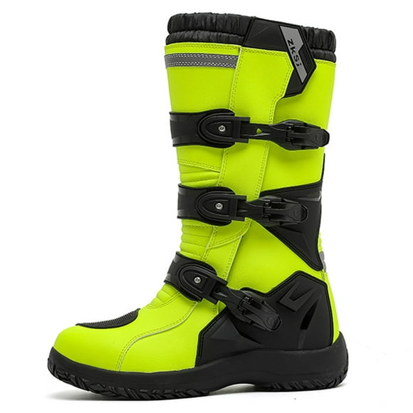 Botas de moto elegantes: diseño clásico, cómodas y transpirables, adecuadas tanto para desplazamientos diarios como para conducción informal.,Verde fluorescente,37