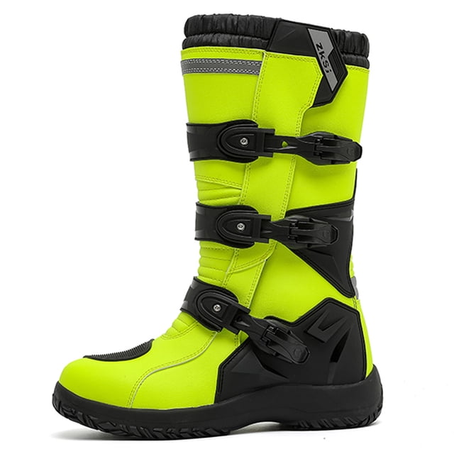 Botas de moto elegantes: diseño clásico, cómodas y transpirables, adecuadas tanto para desplazamientos diarios como para conducción informal.,Verde fluorescente,37