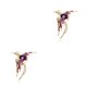 thumbnail image 4 of Qarigey Broche de pájaro de fuego, colgante de pecho, joyería de moda, decoraciones de fiesta multicolores, multiusos, tamaño compacto, Púrpura 2piezas, 4 of 6