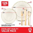thumbnail image 2 of Juego de vajilla Stock Your Home marfil/dorado 125 piezas, 2 of 7