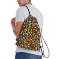 thumbnail image 3 of Kdxio Cute Beach Dolphin Print Drawstring Backpack Bag,Waterproof Draw String Back Sack, Gym Drawstring Bags Swim Bag For Unisex, 3 of 9