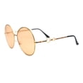 thumbnail image 3 of Womens Oversize Round Inlay Tortoise Metal Rim Fashion Sunglasses Gold - Orange, 3 of 4