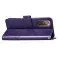 thumbnail image 4 of Galaxy S20 FE 5G Case, S20 FE Case, Allytech Premium PU Leather Floral Embossed Hand Wrist Wireless Charging Magnetic Clasp Book Style Cards Holder Wallet Case for Samsung Galaxy S20 FE, Purple, 4 of 12