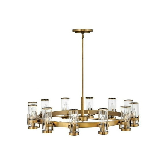 Industrial Twelve Light Chandelier-Heritage Brass Finish Bailey Street Home 81-Bel-4160183