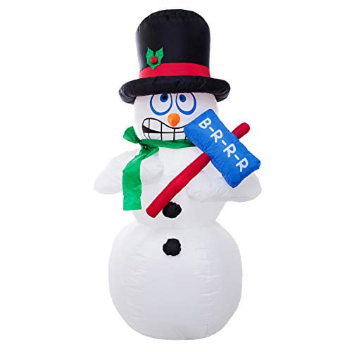 Athoinsu 6ft Lighted Snowman Christmas Inflatables Shivering and