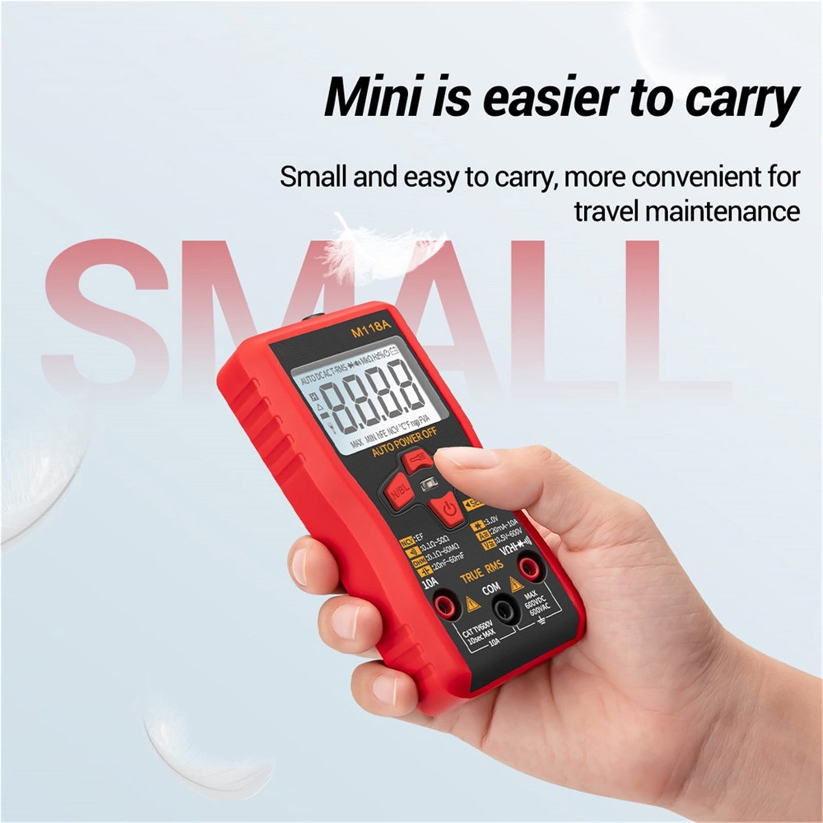 Smart Tester Mini 6000 Counts Flashlight Digital Multimeter With NCV Data Hold Auto Mmultimetro True Rms Tranistor Meter ,Battery Test