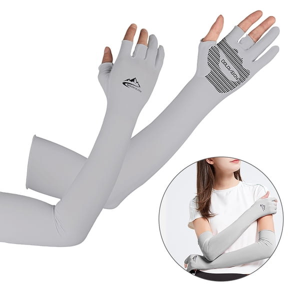 Cooling Arm Sleeves with Ergonomic Fingers Men Women UV Sun Protection Long Arms Sleeves Cover