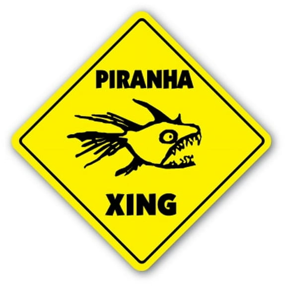 Piranha Crossing [3 Pack] of Vinyl Decal Stickers |for Laptop Car