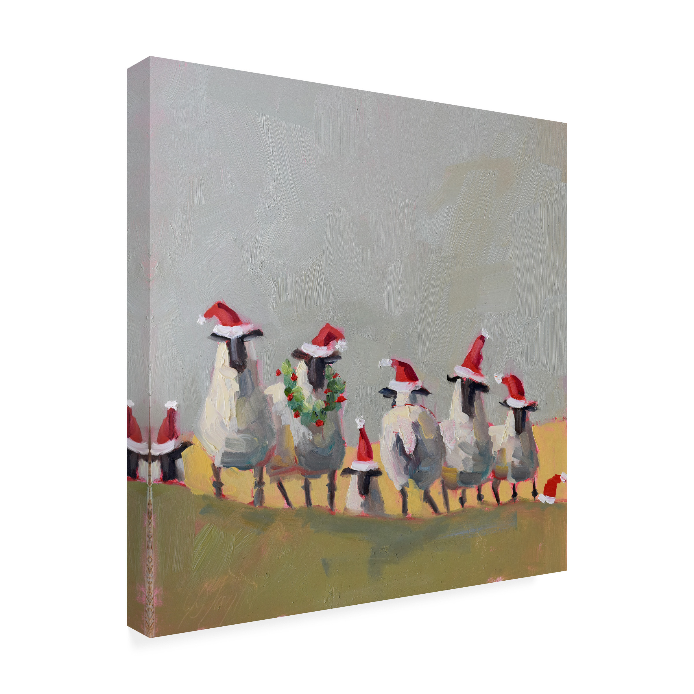 Jennifer Stottle Taylor 'Christmas Sheep' Canvas Art