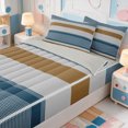 thumbnail image 3 of Erosebridal Abstract Lines Print Zipper Full Size Comforter Sets with Fitted Sheet and 2 Pillowcases,Minimalist Stripes Zipper Bedding Set,Light Gray Reversible,4pcs, 3 of 7