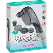 Conair Touch 'N Tone Hand Held Body Massage Wand with 4 Attachments, Gray