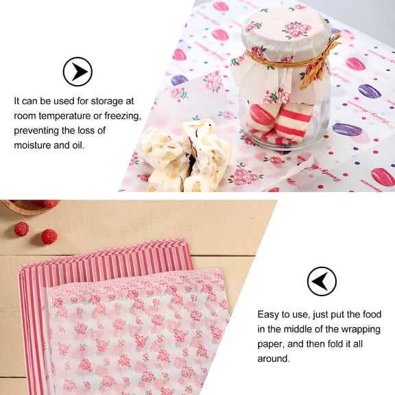 CCOCC 100 Sheets Greaseproof Baking Wax Paper Food Bread Baking Packaging Paper