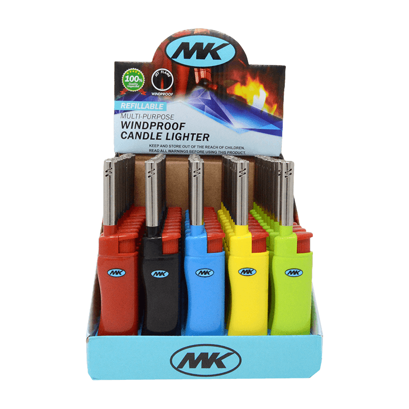 [5 PC] MK Windproof Refillable Torch Lighter,Candle Lighter Jet Flame BBQ
