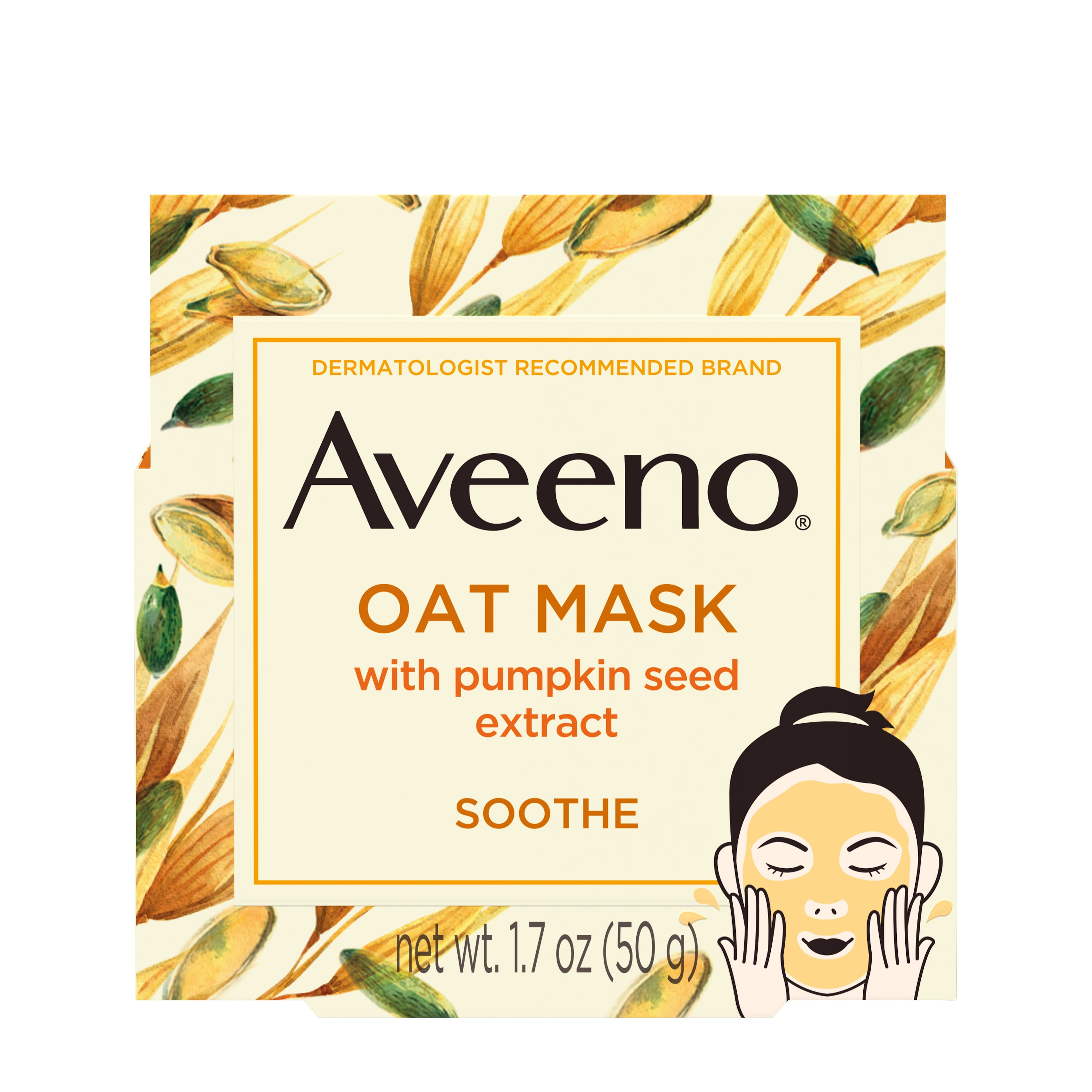 Oat Soothing Mask Prebiotic Oat & Pumpkin Seed Extract Face Mask, 1.7
