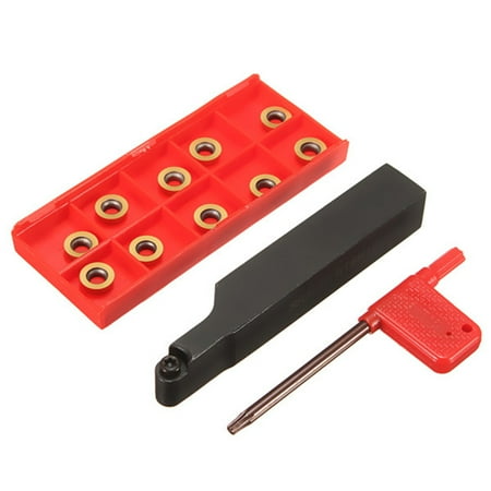 

SRAPR1616H10 Face Milling Lathe Tool Holder + 10Pcs RPMT10T3MO Carbide Inserts
