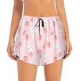thumbnail image 2 of Sigee Rabbit And Peach for Women's Athletic Shorts High Waisted Running Shorts Pocket Sporty Short Gym Elastic Workout ShortsSmall, 2 of 9