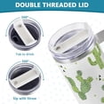 thumbnail image 5 of SKYSONIC Insulated Tumblers with Lids and Straws Handles 40oz Water Bottle Aztec Cactus Triangle Travel Mug Reusable Stainless Steel Thermos Vacuum, 5 of 7