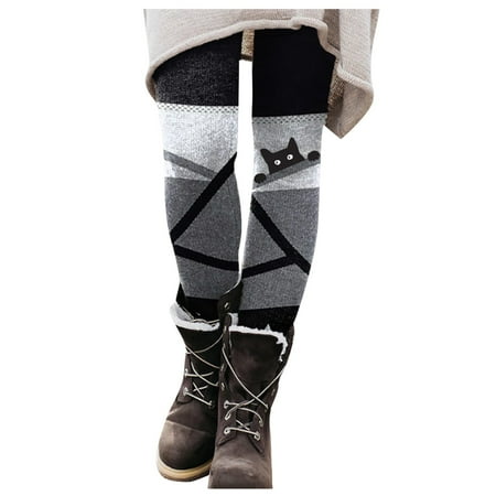 

Hanas Pants Women Fashion 2022 Christmas Santa Claus Snowmen Print Casual Pants White/L