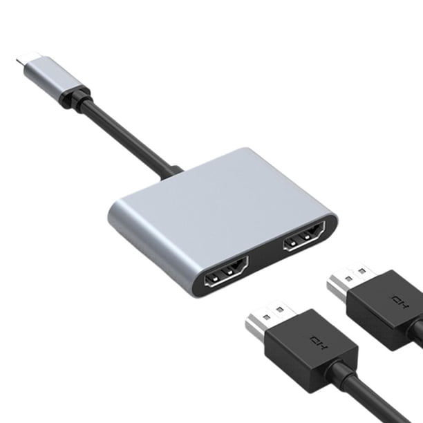 EZLIFE Adaptador de concentrador 4 en 1 con convertidor USB 3.0 PD compatible con HDMI dual de tipo C 4K V7 Z2X4