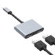 thumbnail image 1 of EZLIFE Adaptador de concentrador 4 en 1 con convertidor USB 3.0 PD compatible con HDMI dual de tipo C 4K V7 Z2X4, 1 of 7