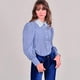 thumbnail image 1 of 977-85 Camisa dama rayas con cuello bordado Cklass 977-85, 1 of 2