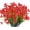 Red, variant on Artificial Flowers Outdoor UV Resistant Fake Flowers No Fade Faux Plants Garden Porch Window Box Decorating (Deep Red)