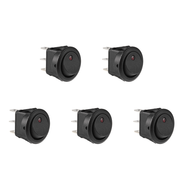 Interruptor basculante LED de 3 pines, 20 A, 12 V, para coche, barco, encendido y apagado (rojo)