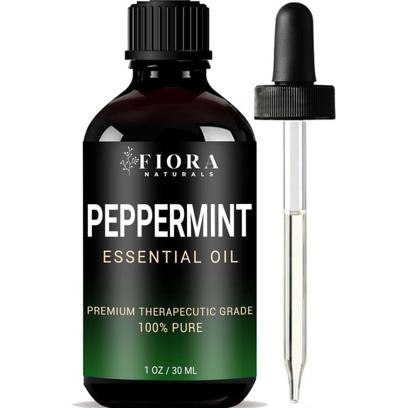 Peppermint Essential Oil by Fiora Naturals - 100% Pure Oil for Hair Growth, Skin and Scalp Acne.