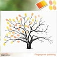 thumbnail image 3 of yuksok Large Wedding Thumbprint Tree Painting Inkpad Guest Book Yellow, 3 of 8