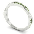 thumbnail image 2 of 0.16 ctw Wedding Band for Women - 18K White Gold Natural Peridot Stackable Eternity Ring, 2 of 6