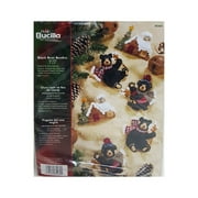 Bucilla by Plaid Black Bear Bonfire Christmas Felt Applique Ornaments Kit Set of 6 - 5" x 5"