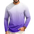 thumbnail image 2 of OIOLOYJM Mens T Shirts Casual Cotton Long-Sleeve CrewNeck Gradient Hiking Sport Shirts Basic Breathable Running Workout Pullover Purple 2XL, 2 of 5