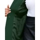 thumbnail image 5 of Abrigo de invierno para mujer con cuello de pico, de manga larga, con un botón, abrigo de longitud media, exterior XS verde, 5 of 6